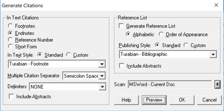 endnote citation style examples